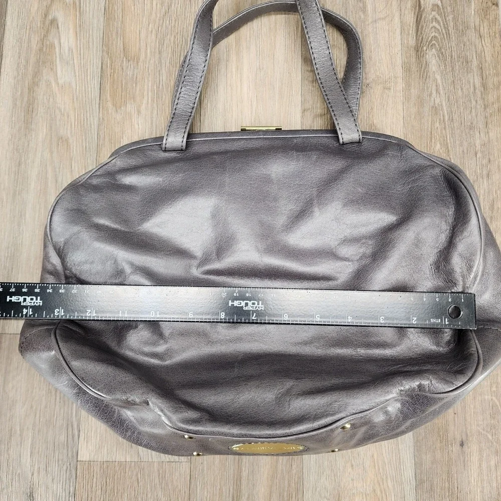 Cynthia‎ Rowley Women's Dark Gray Leather Satchel Handbag Shoulder Bag Purse